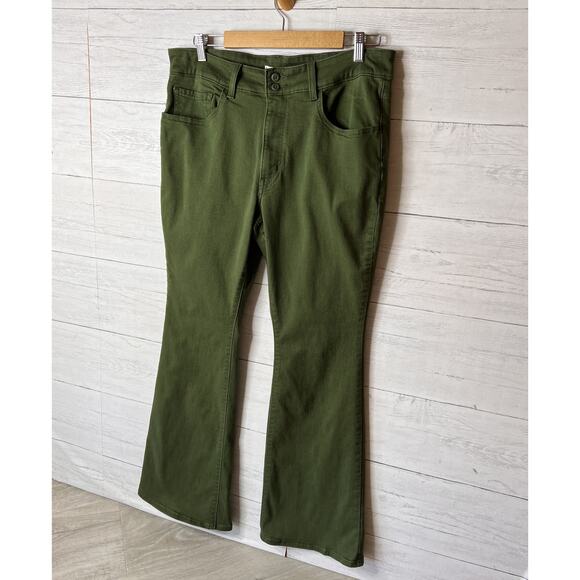 Levis Jeans Womens Size 33 Green Western High Rise Flare Colorful Bootcut - Picture 4 of 16